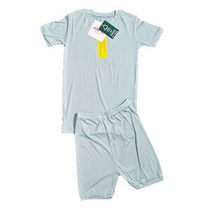 NWT | Hapiu 2-Piece Cloud-Soft Bamboo Viscose Pajama Set | Dusty Blue | 12Y